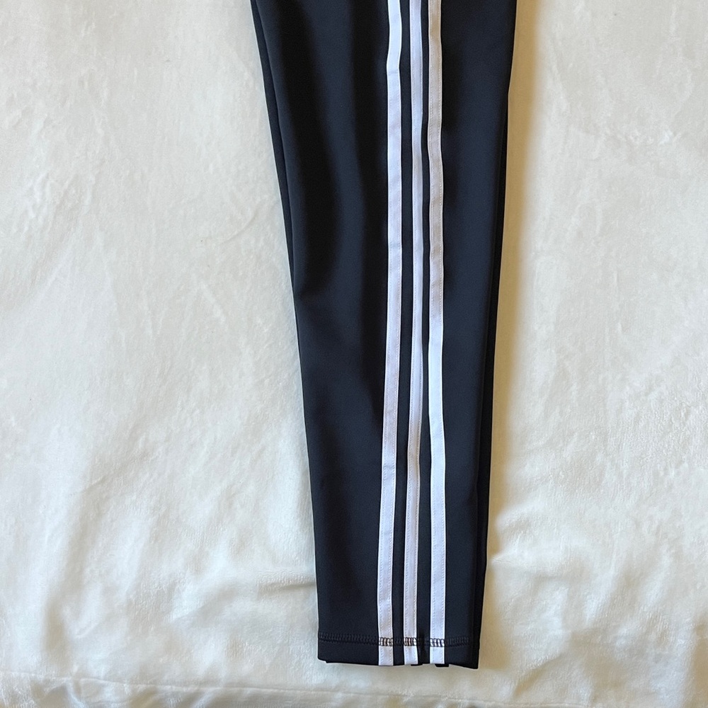 Adidas Aeroready Black Leggings with 3 White Stripe
